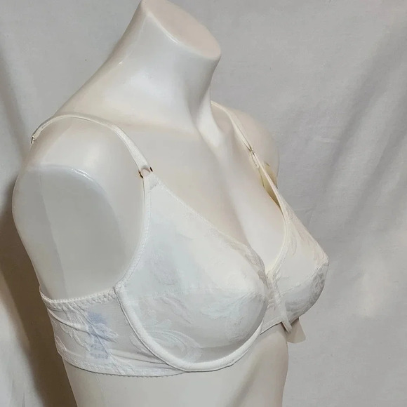 Olga 33184 Sheer Tapestry Lace Underwire Full Coverage Bra 36C White NWT - Picture 4 of 10